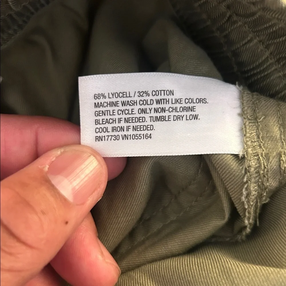 A New Day Olive Green Elastic Waist‎ Front Tie Casual Jogger Pants Size Small